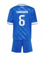 Billige Real Madrid Eduardo Camavinga #6 Tredjedraktsett Barn 2025-26 Kortermet (+ Korte bukser)
